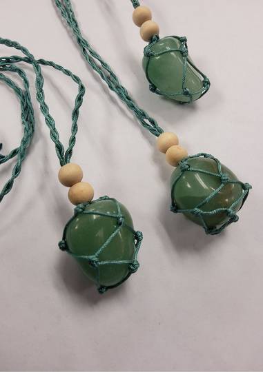 Green Aventurine Crystal Net Necklace